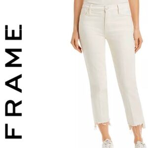 FRAME LE HIGH STRAIGHT HIGH RISE ANKLE STRAIGHT JEANS IN AU NATURAL SIZE 27